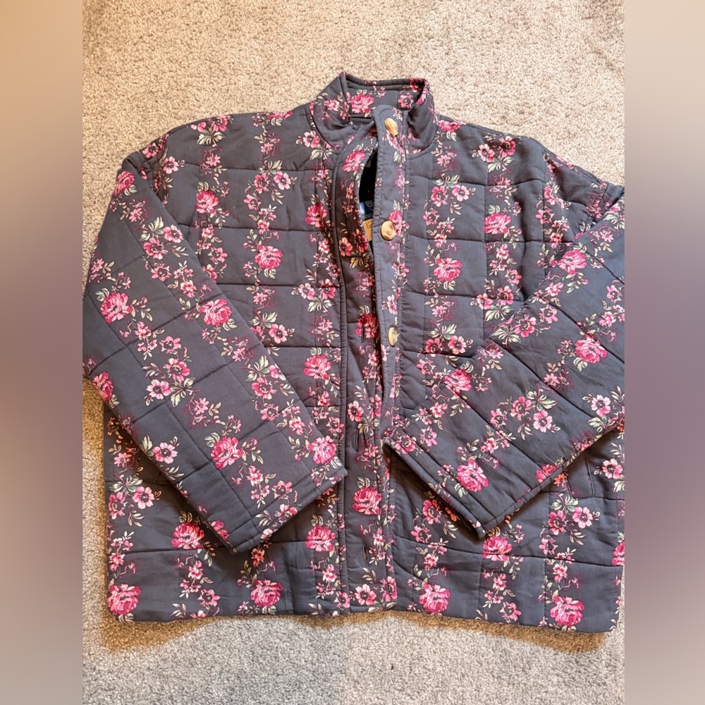 Arizona Jeans  Juniors Floral Quilted Jacket Size M Brand New